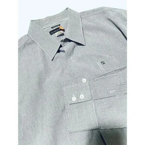 Quiksilver Button Up Shirt Size Large Long Sleeve Blue Collared Surf Preppy